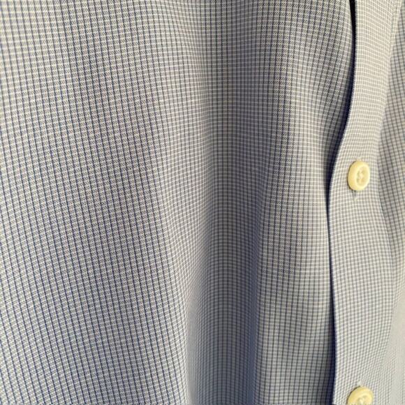 Joseph & Feiss Blue and White Small Gingham Dress Shirt - 17 1/2 - Picture 5 of 5